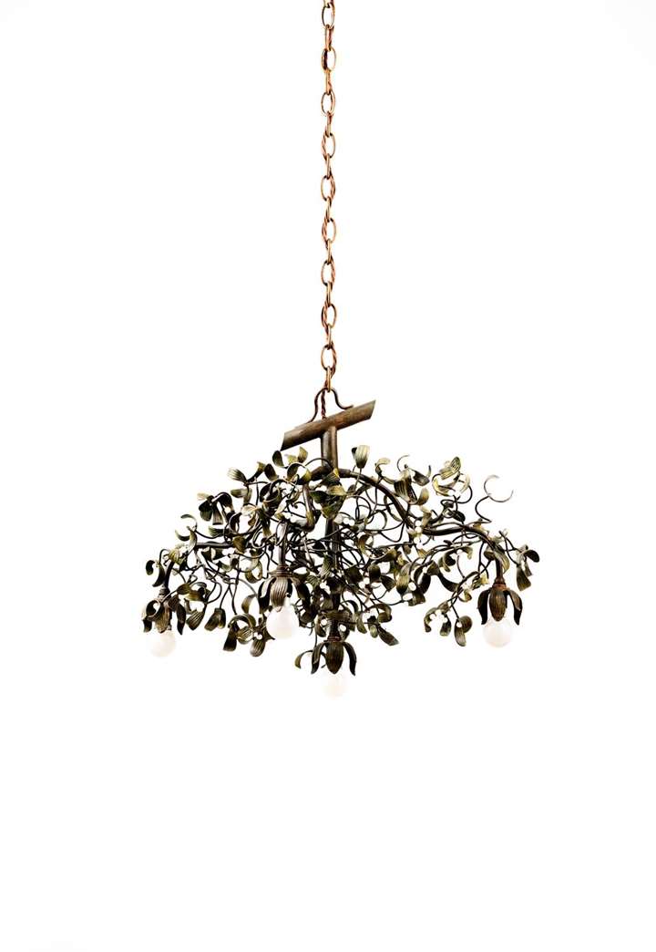 FIVE-BULB MISTLETOE CHANDELIER